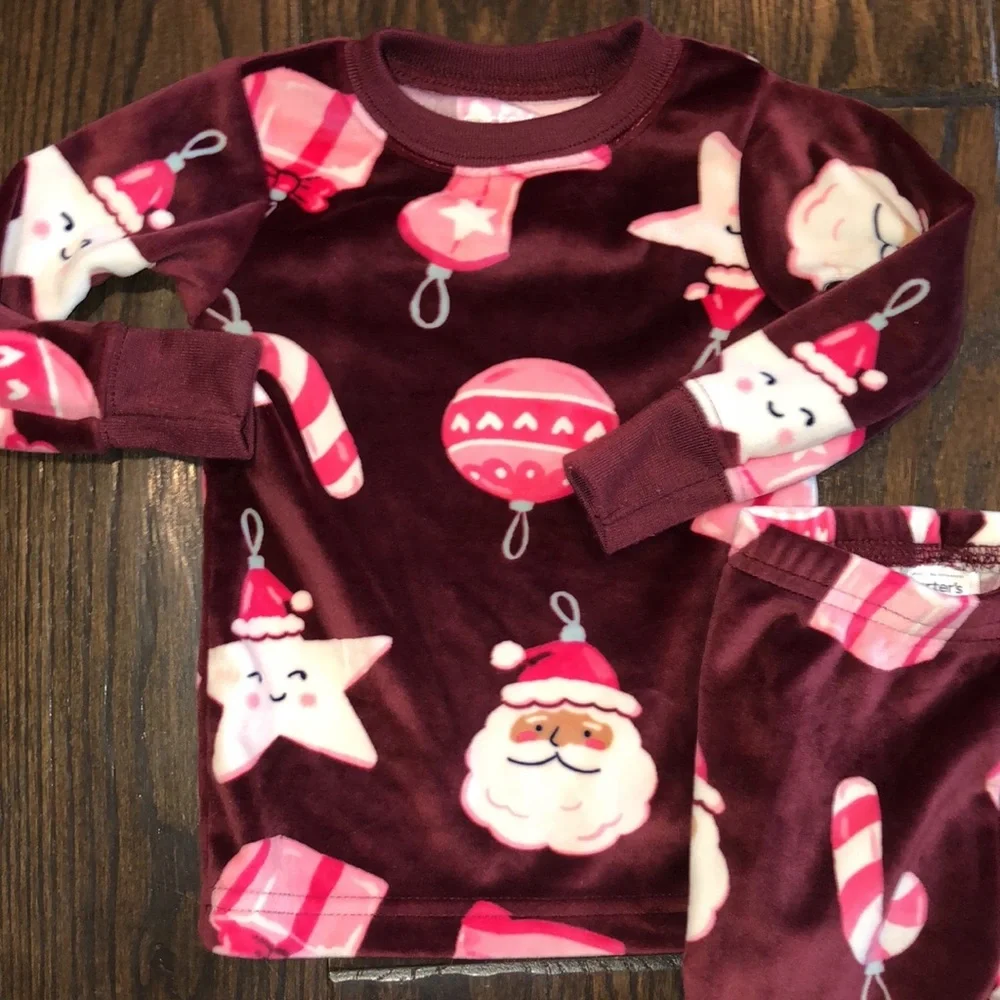 Carters Christmas Santa pajamas set size 12 months